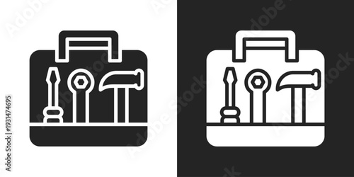 Toolbox Icon In Black And White Glyph Style