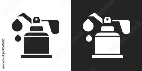 Oiler Icon In Black And White Glyph Style
