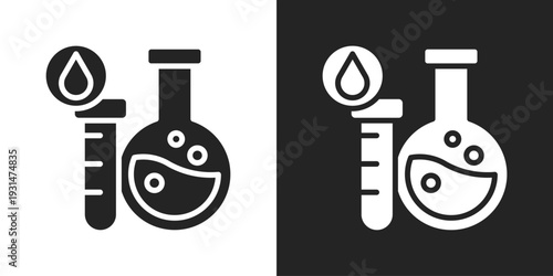 Lab Tool Icon In Black And White Glyph Style