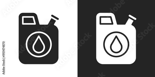 Gasoline Icon In Black And White Glyph Style