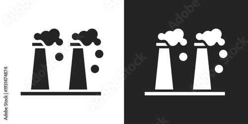 Pollution Icon In Black And White Glyph Style