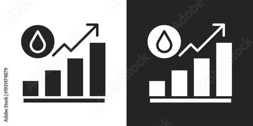 Increase Icon In Black And White Glyph Style