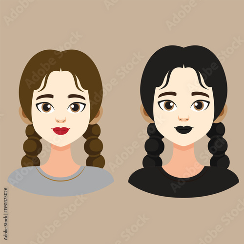 features two cartoon-style avatars illustrating different braided hairstyles.
