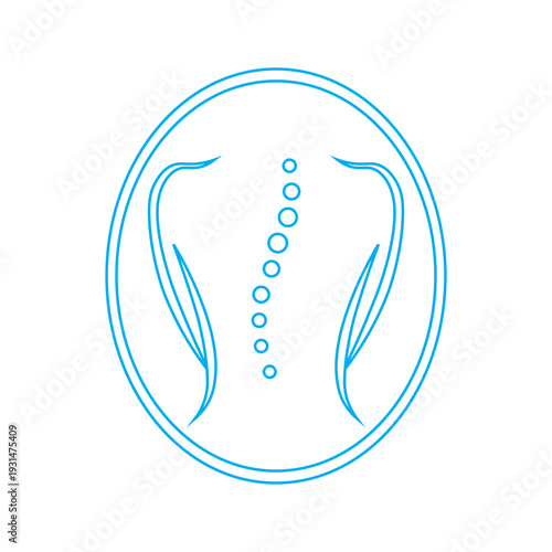 graphic logo representing spinal care, chiropractic services, or a diagnostic symbol for the human back