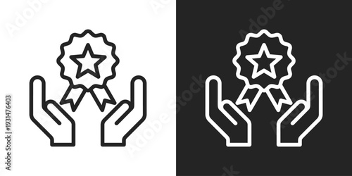 Award Icon In Black And White Line Style