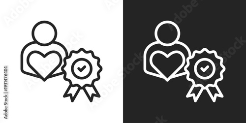 Recognition Icon In Black And White Line Style
