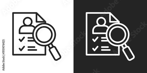 Resume Icon In Black And White Line Style