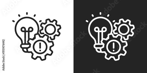 Failure Icon In Black And White Line Style