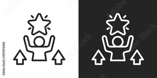 Experience Icon In Black And White Line Style