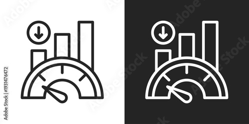 Poor Performance Icon In Black And White Line Style