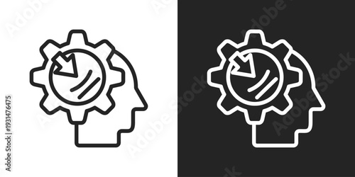 Pressure Icon In Black And White Line Style