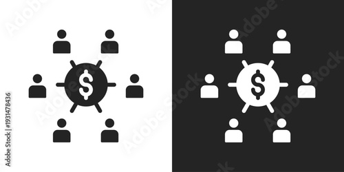 Investor Icon In Black And White Glyph Style
