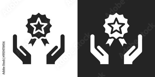 Award Icon In Black And White Glyph Style