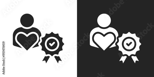 Recognition Icon In Black And White Glyph Style