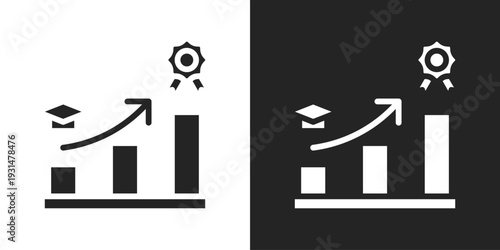Higher Education Icon In Black And White Glyph Style