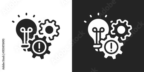 Failure Icon In Black And White Glyph Style