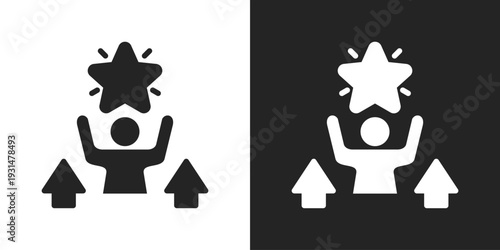 Experience Icon In Black And White Glyph Style