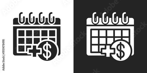 Pay Day Icon In Black And White Glyph Style