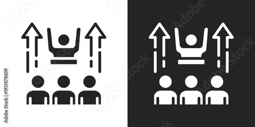 Encouragement Icon In Black And White Glyph Style