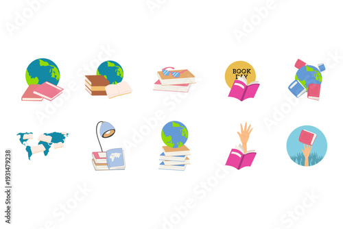 World Book Day Global Reading Illustration Set