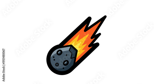 Fiery meteor streaks across the sky, a powerful celestial event in space illustration