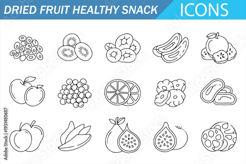 Vegan Organic Fruit Icons – Minimal Outline Vector Pack