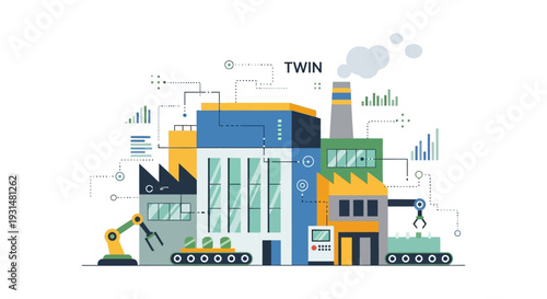 Industry 4.0 Digital Twin Smart Factory Automation and Data Analysis