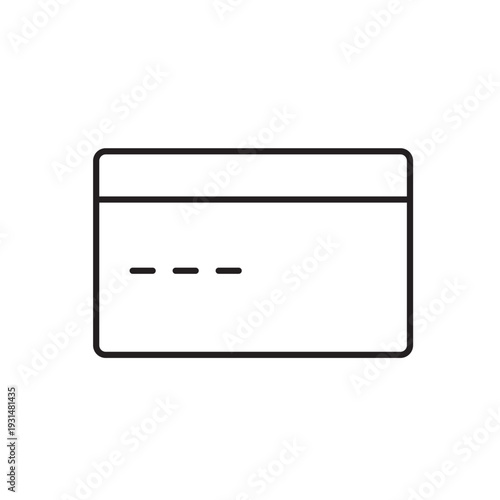 A vector icon of a credit card indicating pending payment status, created in line style with editable stroke