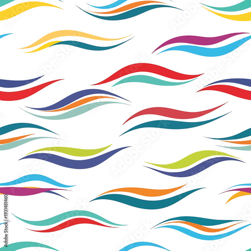 Abstract Colorful Wave Pattern Seamless Background.