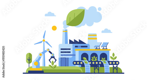 Eco-Friendly Smart Factory: Sustainable Manufacturing with Renewable Energy, Green Production, and Automation for a Cleaner Future