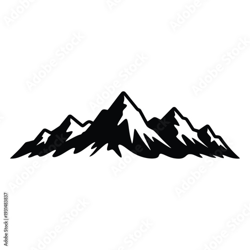 Dynamic Mountain Landscape Silhouette Perfect for Outdoor Adventure and Trekking Brands