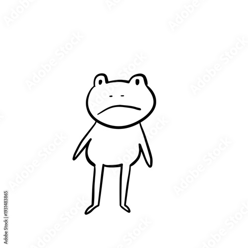 The frog stood still