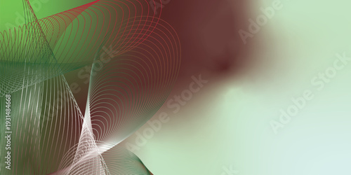 Abstract web banner featuring maroon, green, pink, and purple gradient background, soft wavy mesh layers, and textured grain overlay for copy space.