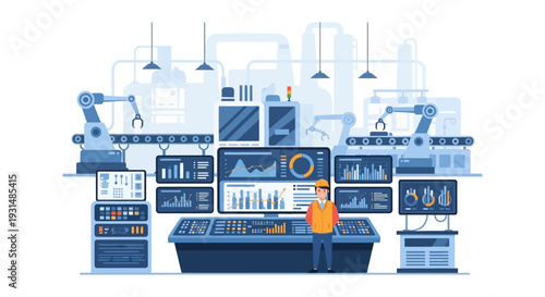 Smart Factory Engineer Monitoring Production & Data Analytics Dashboard - Industry 4.0 Automation