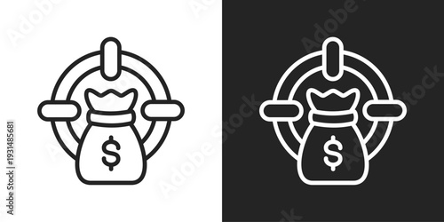 Incentive Icon In Black And White Line Style