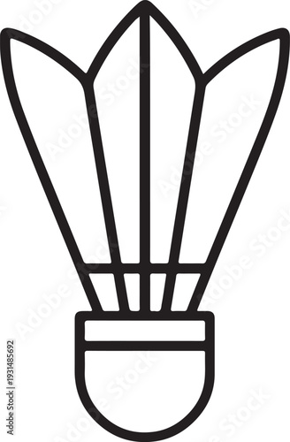 Badminton Shuttlecock Icon – Feather Birdie Sport Line Vector Symbol