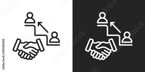 Succession Icon In Black And White Line Style
