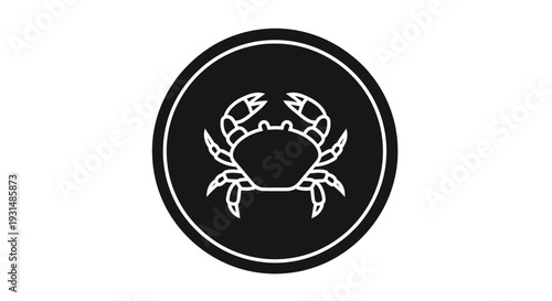 Crab Logo Design Element Isolated White.