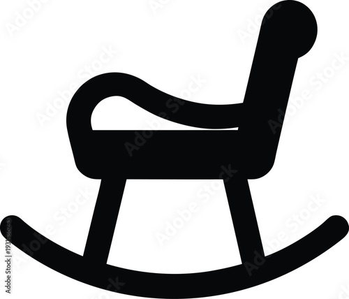 Baby rocker silhouette vector art illustration and minimal black and white design