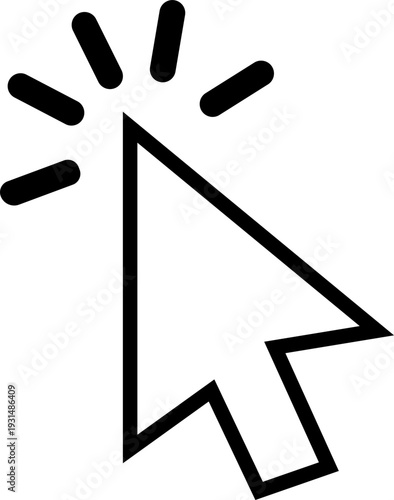 Computer mouse click cursor icon set. Hand and arrow pointer cursor - stock vector. Cursor pointer icon set. Hand and arrow click, tap symbols. UI UX vector graphic elements. Web button, press, select