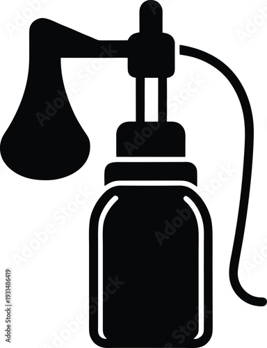 Breast pump silhouette vector art illustration and minimal black and white design