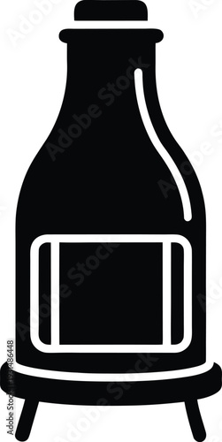 Bottle warmer silhouette vector art illustration and minimal black and white design