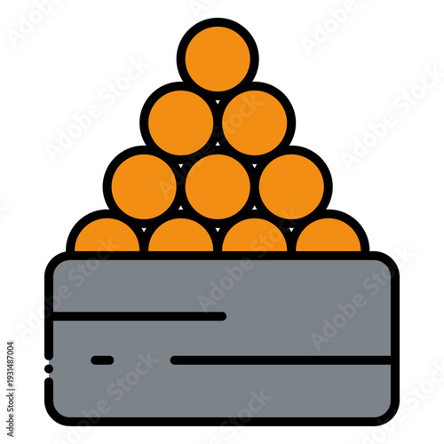 Ikura Sushi Icon with Salmon Roe Topping