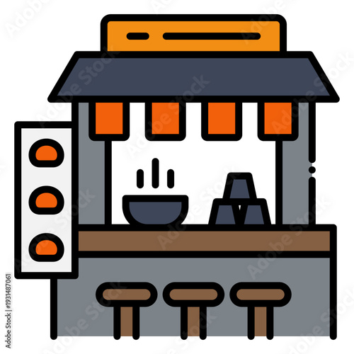 Ramen Shop Icon: Japanese Noodle Bar Illustration