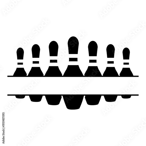 Bowling icon vector. Bowling ball Illustration sign. Bowling pins symbol. Sport logo.