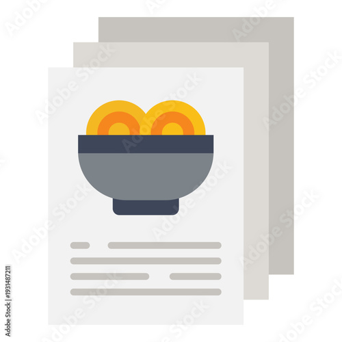 Recipe for Noodles, Culinary Guide Illustration