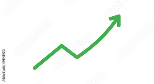Green upward arrow indicating growth or financial success