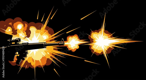 Military vector illustration army combat. Special forces soldiers in tactical gear with rifles, military uniforms, combat equipment, standing and walking, black and white vector illustration