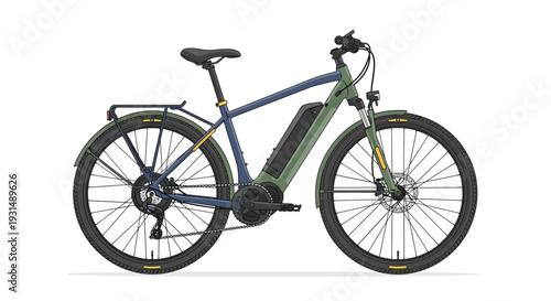 Modern electric bicycle with sleek design and battery pack
