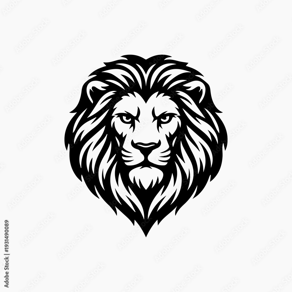 Obraz premium lion head vector illustration